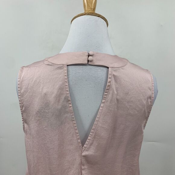 Express Highneck Wrap Satin Blouse Womens XS Extra Small Ballet Pink Keyhole - Picture 6 of 12